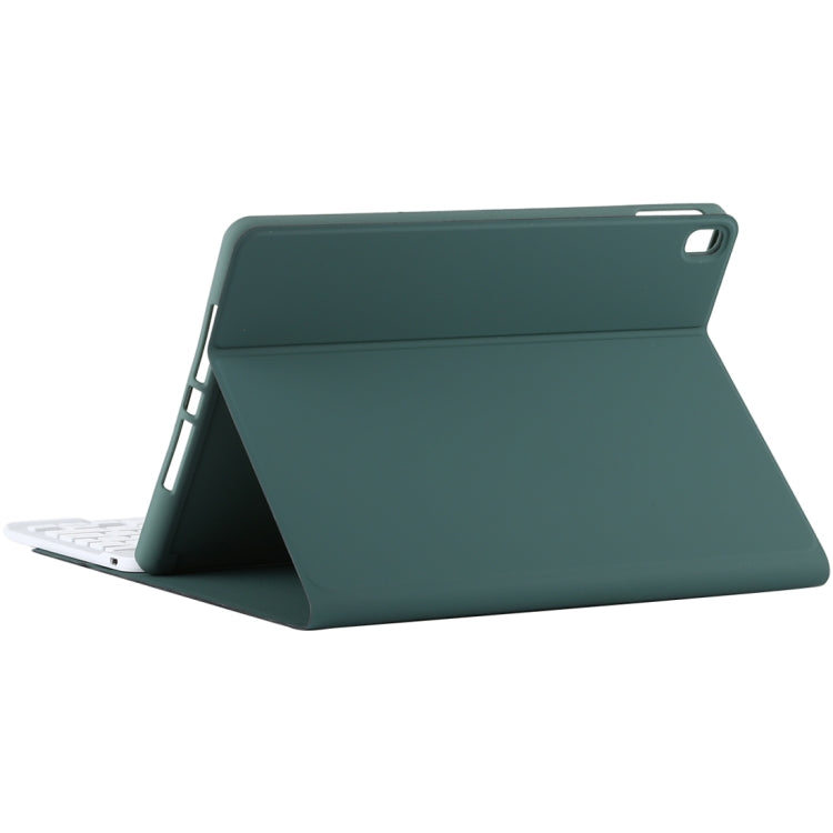 TG11B Detachable Bluetooth White Keyboard + Microfiber Leather Tablet Case for iPad Pro 11 inch (2020), with Pen Slot & Holder (Dark Green) - For iPad Pro by buy2fix | Online Shopping UK | buy2fix