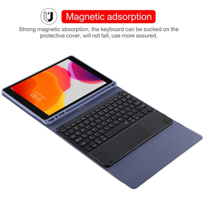 TG-102BC Detachable Bluetooth Black Keyboard + Microfiber Leather Tablet Case for iPad 10.2 inch / iPad Air (2019), with Touch Pad & Pen Slot & Holder(Purple) - For iPad Air by buy2fix | Online Shopping UK | buy2fix