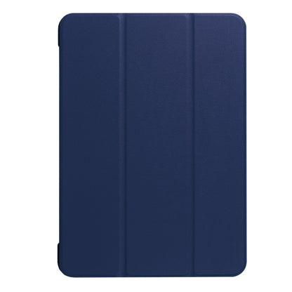 For iPad Pro 10.5 inch PU Litchi Texture 3-folding Smart Case Clear Back Cover with Holder(navy) - iPad Pro 10.5 inch Cases by buy2fix | Online Shopping UK | buy2fix