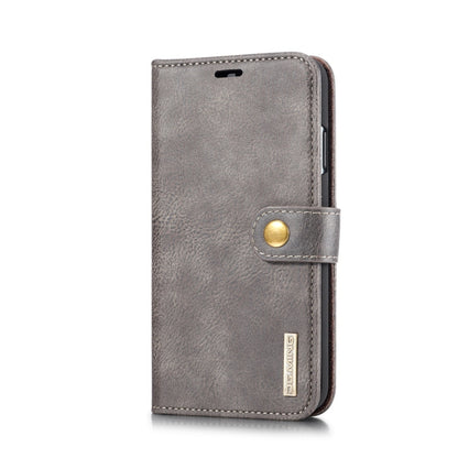 For iPhone XS Max DG.MING Crazy Horse Texture Flip Detachable Magnetic Leather Case with Holder & Card Slots & Wallet (Grey) - More iPhone Cases by DG.MING | Online Shopping UK | buy2fix