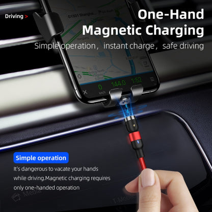 1m 2A Output 3 in 1 USB to 8 Pin + USB-C / Type-C + Micro USB Nylon Braided Rotate Magnetic Charging Cable (Red) - Charging Cable & Head by buy2fix | Online Shopping UK | buy2fix