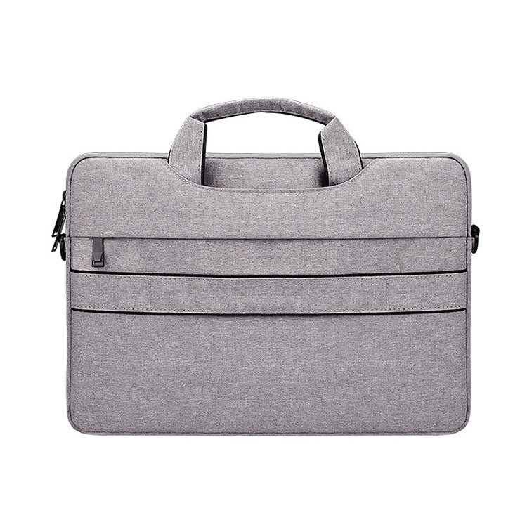 ST02S Waterproof Tear Resistance Hidden Portable Strap One-shoulder Handbag for 14.1 inch Laptops, with Suitcase Belt(Light Grey) - 14.1 inch by buy2fix | Online Shopping UK | buy2fix