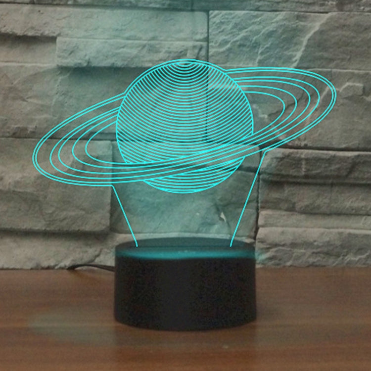 Saturn Shape 3D Colorful LED Vision Light Table Lamp, Crack Touch Version - Novelty Lighting by buy2fix | Online Shopping UK | buy2fix