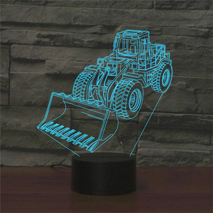 Excavator Shape 3D Colorful LED Vision Light Table Lamp, USB & Battery Version - Novelty Lighting by buy2fix | Online Shopping UK | buy2fix