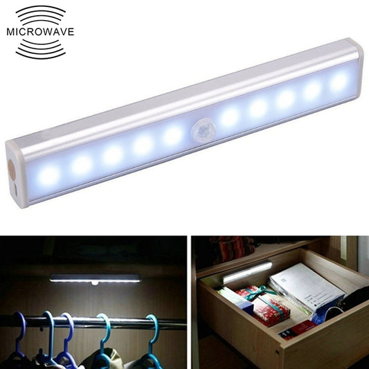 1.8W 10 LEDs White Light Wide Screen Intelligent Human Body Sensor Light LED Corridor Cabinet Light, Battery Version - Sensor LED Lights by buy2fix | Online Shopping UK | buy2fix
