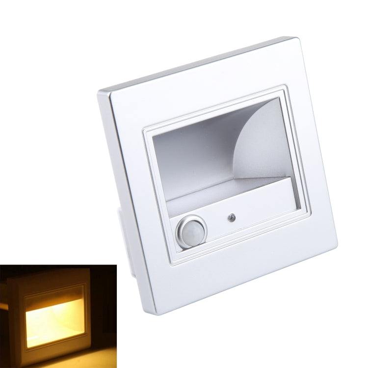 Square Wall Light Lamp for Stairs Step Corner, AC 85-265V (Silver) - Sensor LED Lights by buy2fix | Online Shopping UK | buy2fix