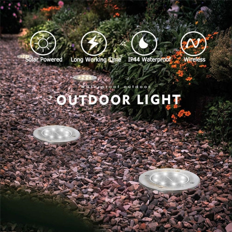 2 PCS 8 LEDs IP44 Waterproof Solar Powered Buried Light, SMD 5050 Under Ground Lamp Outdoor Path Way Garden Decking LED Light - Buried Lights by buy2fix | Online Shopping UK | buy2fix