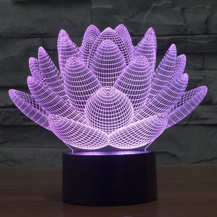 Lotus Style 3D Touch Switch Control LED Light , 7 Color Discoloration Creative Visual Stereo Lamp Desk Lamp Night Light - Novelty Lighting by buy2fix | Online Shopping UK | buy2fix