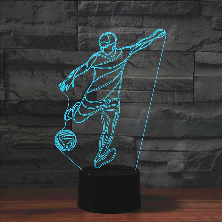 Playing Football Shape 3D Colorful LED Vision Light Table Lamp, USB Touch Version - Novelty Lighting by buy2fix | Online Shopping UK | buy2fix