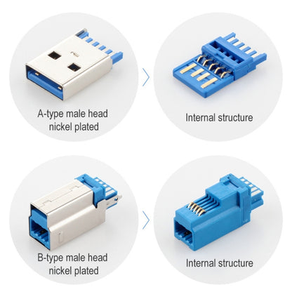 USB 3.0 A Male to Right 90 Degrees Angle USB 3.0 Type-B Male High Speed Printer Cable, Cable Length: 3m - USB 3.0 by buy2fix | Online Shopping UK | buy2fix