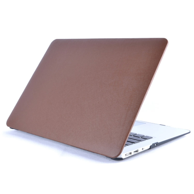 For MacBook Air 13.3 inch A1466 2012-2017 / A1369 2010-2012 Laptop PU Leather Paste Case (Brown) - MacBook Air Cases by buy2fix | Online Shopping UK | buy2fix