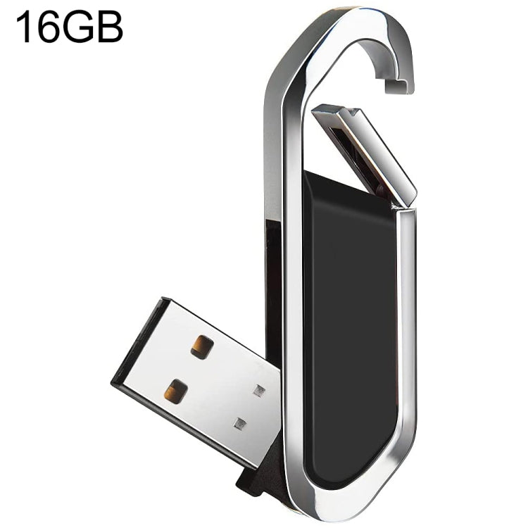16GB Metallic Keychains Style USB 2.0 Flash Disk (Black)(Black) - USB Flash Drives by buy2fix | Online Shopping UK | buy2fix