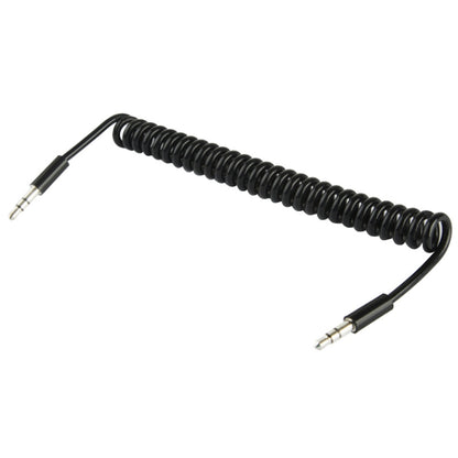 Spring Coiled 3.5mm Aux Cable, Compatible with Phones, Tablets, Headphones, MP3 Player, Car/Home Stereo & More, Length: 20cm up to 80cm(Black) - Cable & Splitter by buy2fix | Online Shopping UK | buy2fix