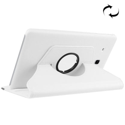 Litchi Texture Horizontal Flip Solid Color Leather Case with 360 Degrees Rotation Holder for Galaxy Tab E 9.6 / T560 / T561(White) - Other Galaxy Tab PC by buy2fix | Online Shopping UK | buy2fix