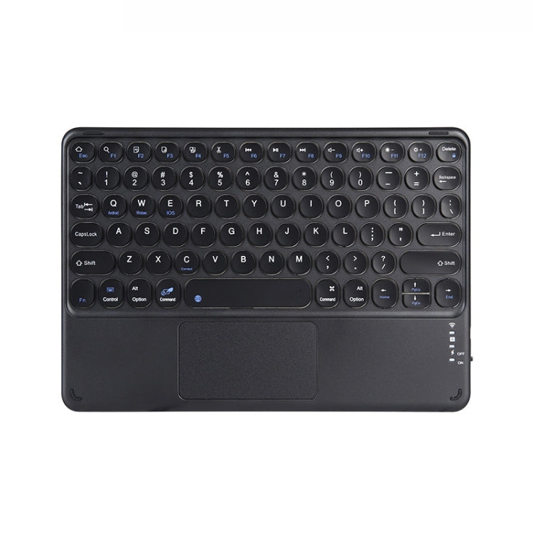 250C 10 inch Universal Tablet Round Keycap Wireless Bluetooth Keyboard with Touch Panel (Black) - Universal Keyboard by buy2fix | Online Shopping UK | buy2fix