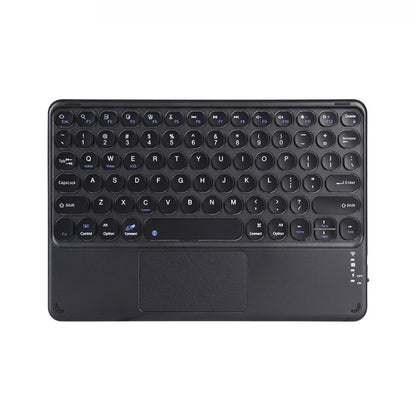 250C 10 inch Universal Tablet Round Keycap Wireless Bluetooth Keyboard with Touch Panel (Black) - Universal Keyboard by buy2fix | Online Shopping UK | buy2fix