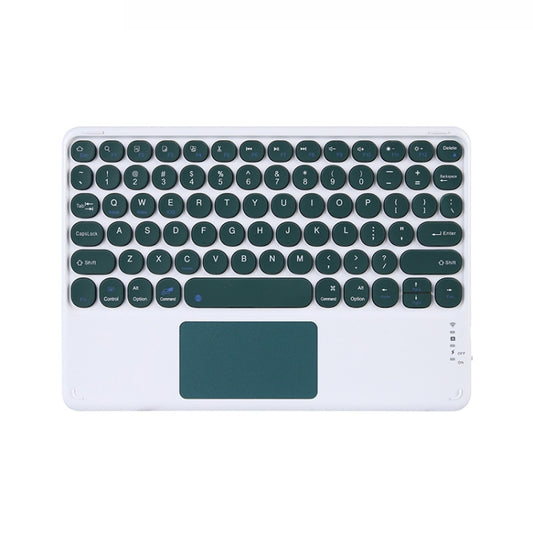 250C 10 inch Universal Tablet Round Keycap Wireless Bluetooth Keyboard with Touch Panel (Dark Green) - Universal Keyboard by buy2fix | Online Shopping UK | buy2fix