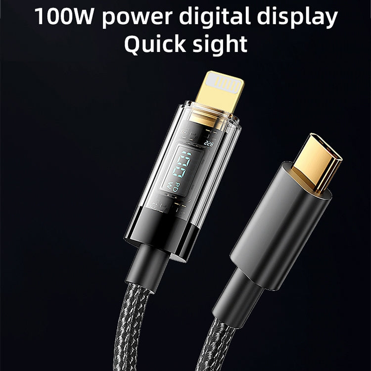 Mutural Li-CC006 1.2m 100W Transparent Digital Display USB-C / Type-C to Type-C Charging Data Cable - USB-C & Type-C Cable by Mutural | Online Shopping UK | buy2fix
