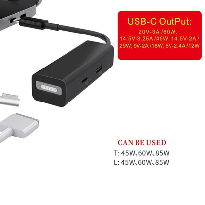 3 in 1 MagSafe 1 / 2 + PD Port + USB to USB-C / Type-C Converter Adapter (Black) - Cable & Adapter by buy2fix | Online Shopping UK | buy2fix