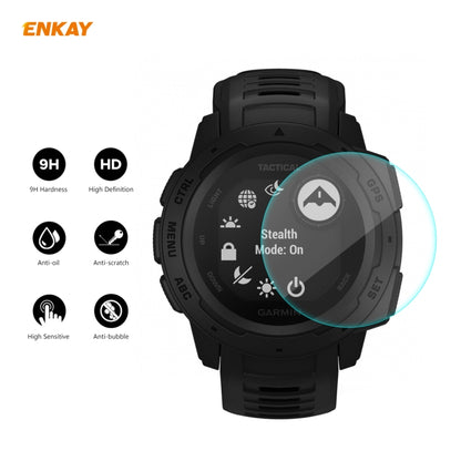 For Garmin Instinct Tactical ENKAY Hat-Prince 0.2mm 9H 2.15D Curved Edge Tempered Glass Screen Protector  Watch Film - Screen Protector by ENKAY | Online Shopping UK | buy2fix