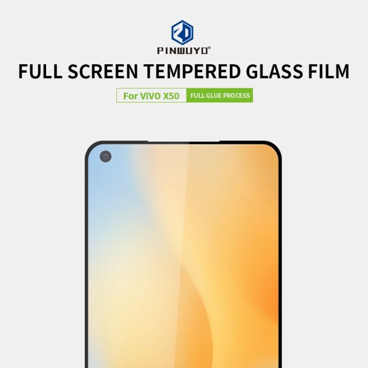 For vivo X50 PINWUYO 9H 2.5D Full Screen Tempered Glass Film(Black) - vivo Tempered Glass by PINWUYO | Online Shopping UK | buy2fix