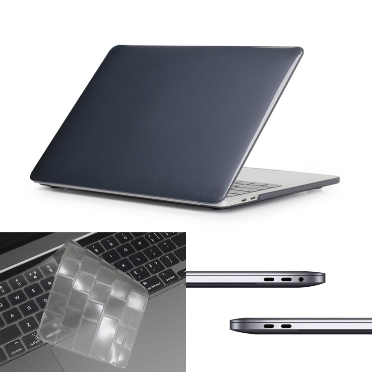 ENKAY Hat-Prince 3 in 1 For MacBook Pro 13 inch A2289 / A2251 (2020) Crystal Hard Shell Protective Case + US Version Ultra-thin TPU Keyboard Protector Cover + Anti-dust Plugs Set(Black) - MacBook Pro Cases by ENKAY | Online Shopping UK | buy2fix