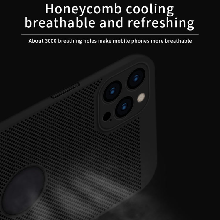 For iPhone 12 Pro Max MOFi Honeycomb Texture Breathable PC Shockproof Protective Back Cover Case(Black) - iPhone 12 Pro Max Cases by MOFI | Online Shopping UK | buy2fix