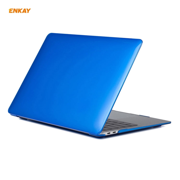 For MacBook Air 13.3 inch A2179 & A2337 2020 ENKAY 3 in 1 Crystal Laptop Protective Case + EU Version TPU Keyboard Film + Anti-dust Plugs Set(Dark Blue) - MacBook Air Cases by ENKAY | Online Shopping UK | buy2fix