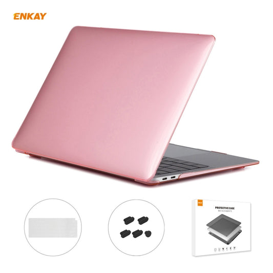 For MacBook Air 13.3 inch A2179 & A2337 2020 ENKAY 3 in 1 Crystal Laptop Protective Case + EU Version TPU Keyboard Film + Anti-dust Plugs Set(Pink) - MacBook Air Cases by ENKAY | Online Shopping UK | buy2fix