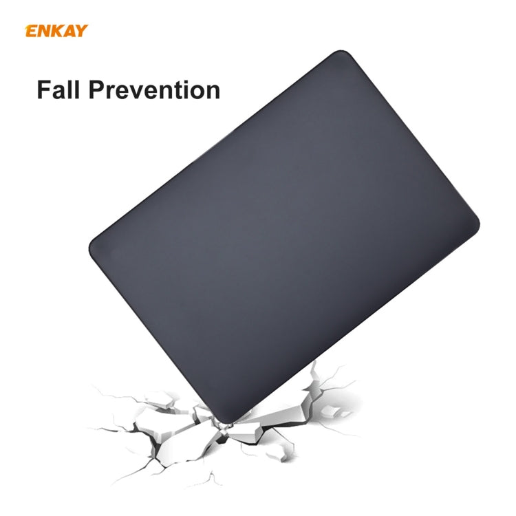 ENKAY 3 in 1 Matte Laptop Protective Case + EU Version TPU Keyboard Film + Anti-dust Plugs Set for MacBook Pro 16 inch A2141 (with Touch Bar)(Grey) - MacBook Pro Cases by ENKAY | Online Shopping UK | buy2fix