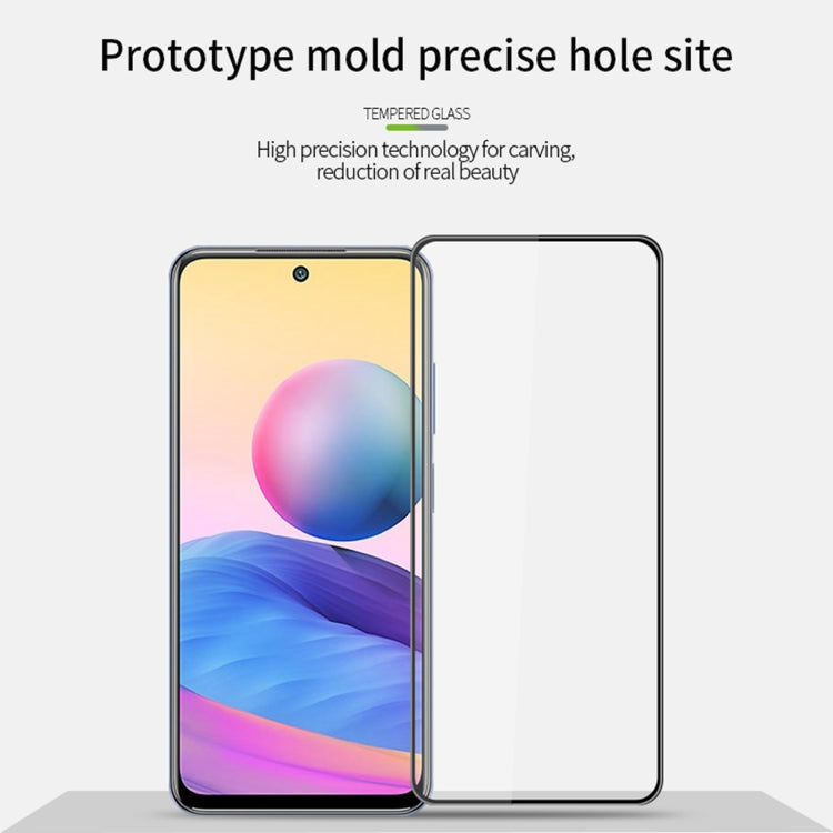 For Xiaomi Redmi Note 10 5G MOFI 9H 3D Explosion-proof Curved Screen Tempered Glass Film(Black) -  by MOFI | Online Shopping UK | buy2fix