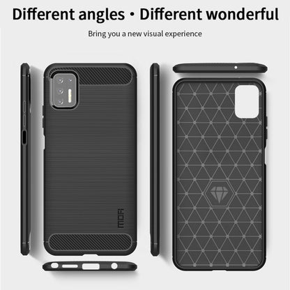 For Motorola Moto G Stylus 2021 MOFI Gentleness Series Brushed Texture Carbon Fiber Soft TPU Case(Black) - Motorola Cases by MOFI | Online Shopping UK | buy2fix