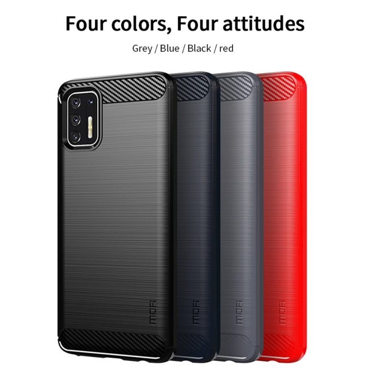 For Motorola Moto G Stylus 2021 MOFI Gentleness Series Brushed Texture Carbon Fiber Soft TPU Case(Red) - Motorola Cases by MOFI | Online Shopping UK | buy2fix