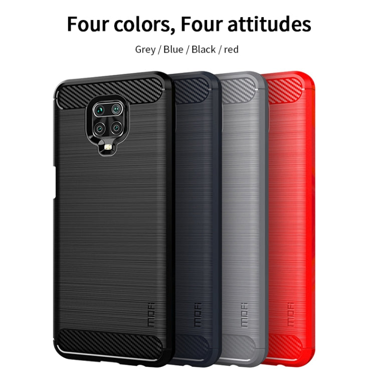 For Xiaomi Redmi Note 9s / Note 9 Pro / Note 9 Pro Max / Foco M2 Pro MOFI Gentleness Series Brushed Texture Carbon Fiber Soft TPU Case(Black) - Xiaomi Cases by MOFI | Online Shopping UK | buy2fix