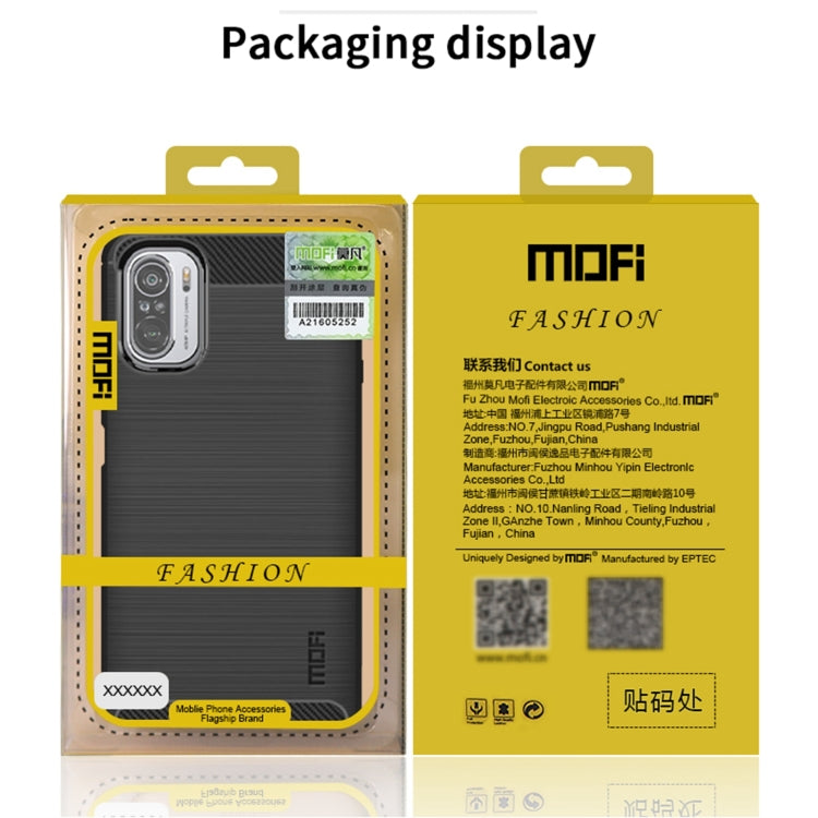 For Xiaomi Redmi Note 10 Pro / Note 10 Pro Max MOFI Gentleness Series Brushed Texture Carbon Fiber Soft TPU Case(Blue) - Xiaomi Cases by MOFI | Online Shopping UK | buy2fix