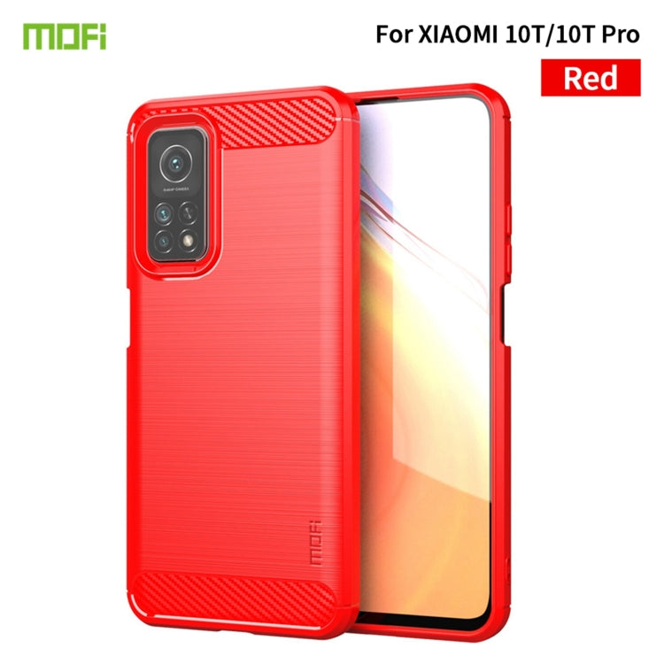 For Xiaomi Mi 10T / 10T Pro / Redmi  K30S MOFI Gentleness Series Brushed Texture Carbon Fiber Soft TPU Case(Red) - Xiaomi Cases by MOFI | Online Shopping UK | buy2fix