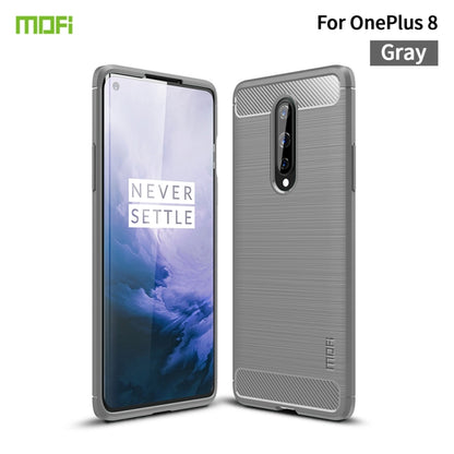 For OnePlus 8 MOFI Gentleness Series Brushed Texture Carbon Fiber Soft TPU Case(Gray) - OnePlus Cases by MOFI | Online Shopping UK | buy2fix