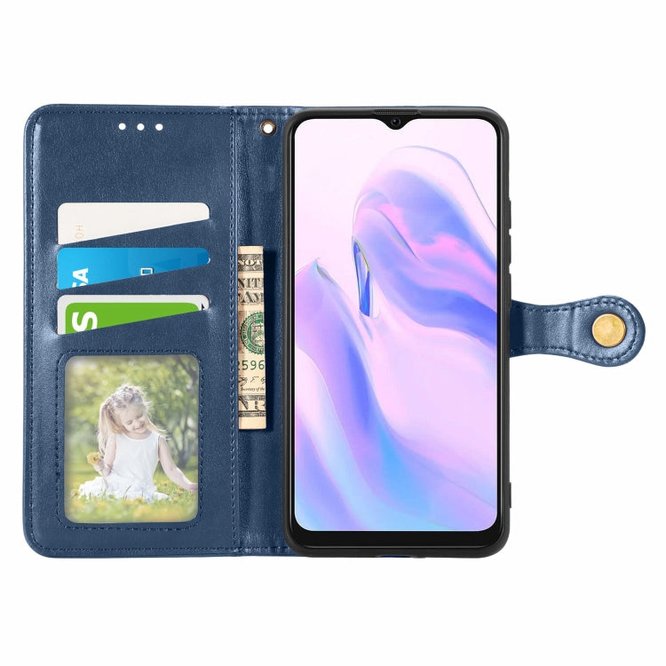 For Blackview A70 Solid Color Leather Buckle Phone Case with Lanyard & Photo Frame & Card Slot & Wallet & Stand Function(Blue) - More Brand by buy2fix | Online Shopping UK | buy2fix