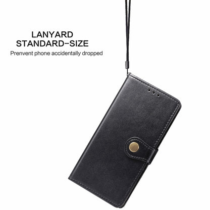 For Blackview A70 Solid Color Leather Buckle Phone Case with Lanyard & Photo Frame & Card Slot & Wallet & Stand Function(Black) - More Brand by buy2fix | Online Shopping UK | buy2fix