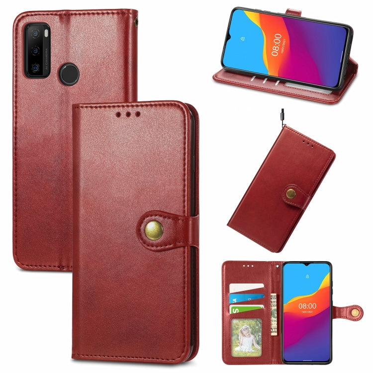 For Ulefone Note 10 Solid Color Leather Buckle Phone Case with Lanyard & Photo Frame & Card Slot & Wallet & Stand Function(Red) - Ulefone Cases by buy2fix | Online Shopping UK | buy2fix