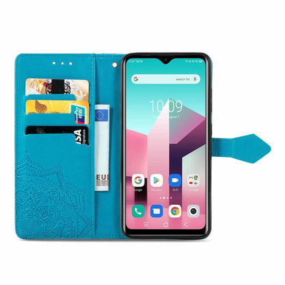 For Blackview A80 Pro Mandala Flower Embossed Horizontal Flip Leather Case with Holder & Three Card Slots & Wallet & Lanyard(Blue) - More Brand by buy2fix | Online Shopping UK | buy2fix