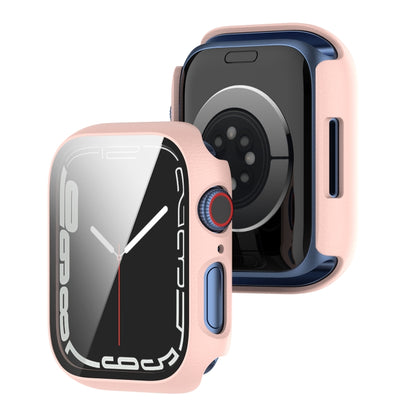 Shockproof PC Protective Case with Tempered Glass Film For Apple Watch Series 9 / 8 / 7 45mm(Transparent) - Watch Cases by buy2fix | Online Shopping UK | buy2fix