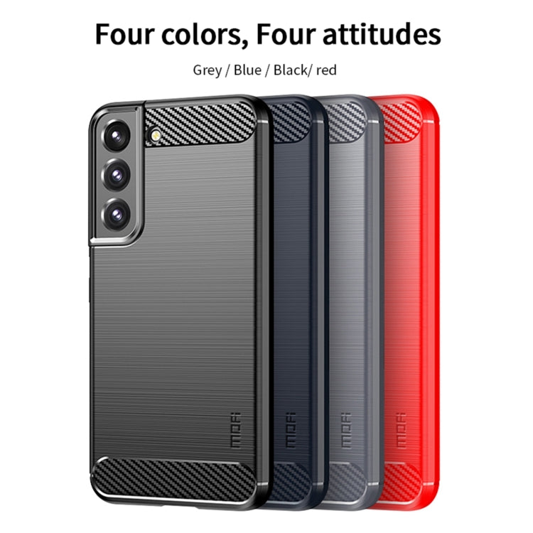 For Samsung Galaxy S22+ 5G MOFI Gentleness Series Brushed Texture Carbon Fiber Soft TPU Case(Gray) - Galaxy S22+ 5G Cases by MOFI | Online Shopping UK | buy2fix