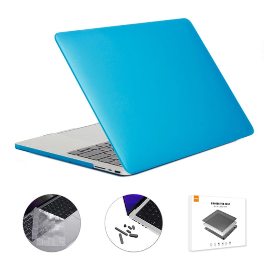 ENKAY Hat-Prince 3 in 1 Matte Laptop Protective Case + TPU Keyboard Film + Anti-dust Plugs Set for MacBook Pro 16.2 inch A2485 2021/A2880 2023, Version:US Version(Light Blue) - MacBook Pro Cases by ENKAY | Online Shopping UK | buy2fix