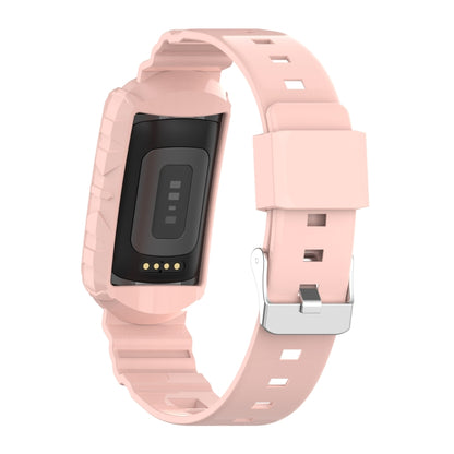 For Fitbit Charge 4 Silicone One Body Armor Watch Band(Pink) - Watch Bands by buy2fix | Online Shopping UK | buy2fix