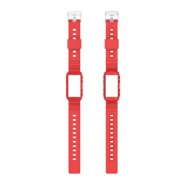 For Fitbit Charge 4 SE Silicone One Body Armor Watch Band(Red) - Watch Bands by buy2fix | Online Shopping UK | buy2fix