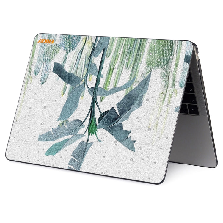 For MacBook Air 13.3 inch A1932 2018 ENKAY Hat-Prince Natural Series Laotop Protective Crystal Case(Banana Leaves) - MacBook Air Cases by ENKAY | Online Shopping UK | buy2fix