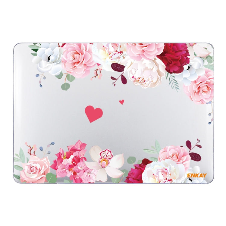 ENKAY Flower Series Pattern Laotop Protective Crystal Case For MacBook Pro 14.2 inch A2442 (2021)(Peony) - MacBook Pro Cases by ENKAY | Online Shopping UK | buy2fix