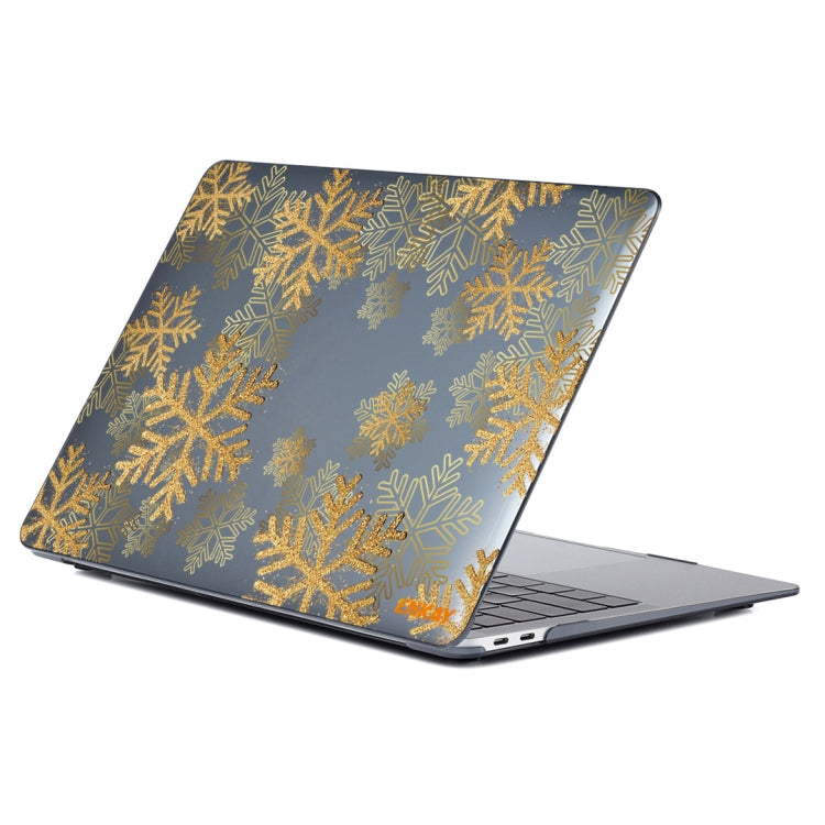 ENKAY Vintage Pattern Series Laotop Protective Crystal Case For MacBook Pro 14.2 inch A2442 (2021)(Golden Snowflake) - MacBook Pro Cases by ENKAY | Online Shopping UK | buy2fix