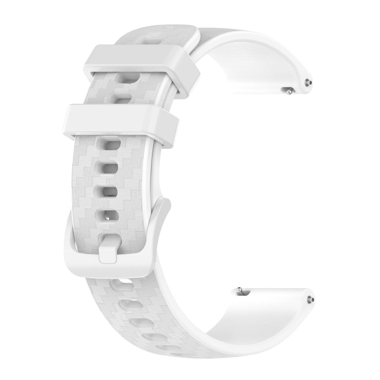 For Amazfit GTS 2 20mm Carbon Fiber Striped Silicone Watch Band(White) - Watch Bands by buy2fix | Online Shopping UK | buy2fix